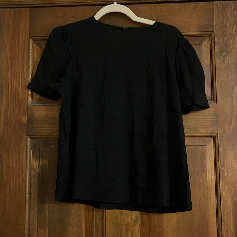 Black Top with Button/Loop & Stitch Detail